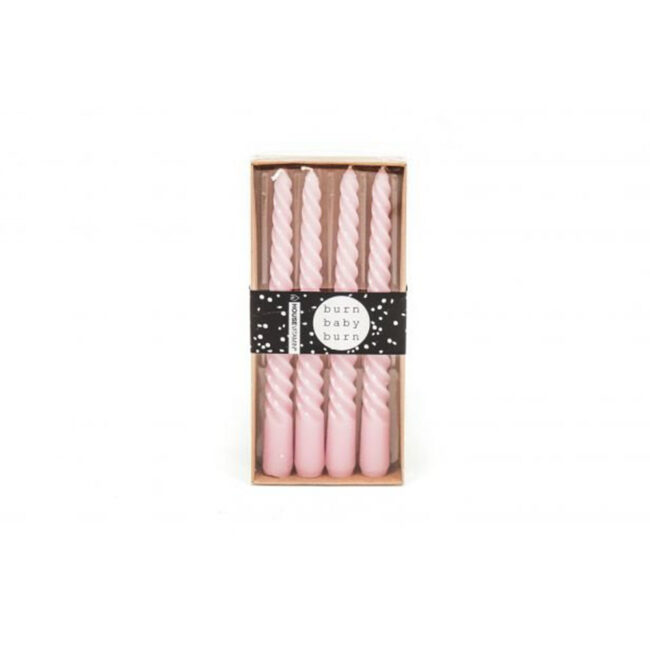 SET OF 4 TWISTED CANDLES PINK