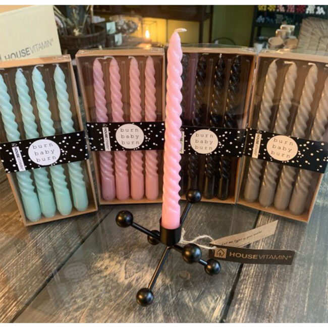 SET OF 4 TWISTED CANDLES PINK - Image 3