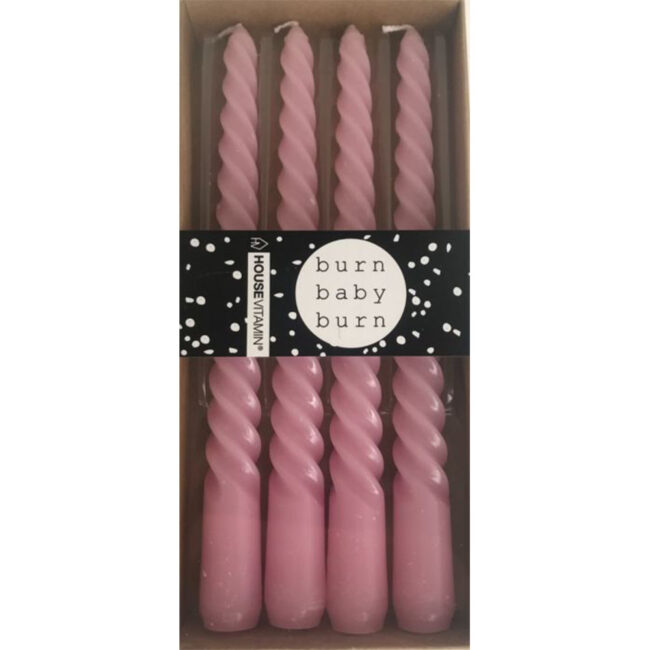 SET OF 4 TWISTED CANDLES PINK - Image 4