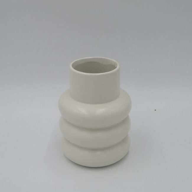 BUBBLE VASE MATT WHITE 12X16CM