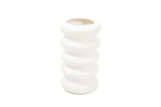 BUBBLE VASE MATT WHITE 13.5X23.5CM