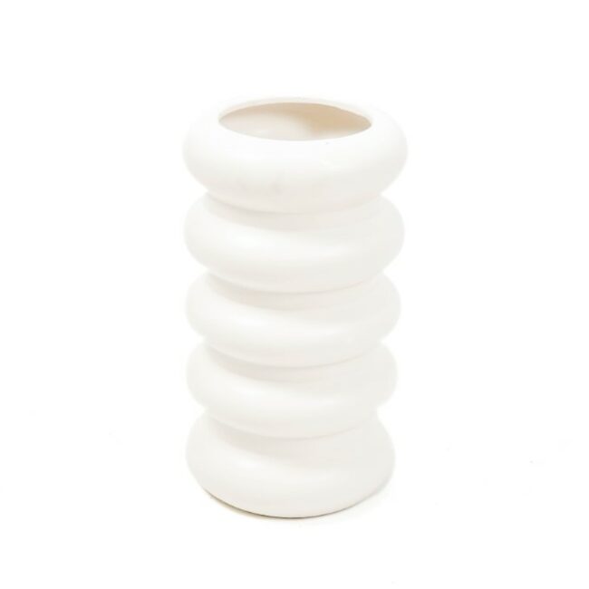 BUBBLE VASE MATT WHITE 13.5X23.5CM