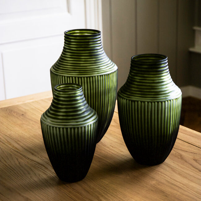 PETER S - GREEN GLASS VASE 29X17CM - Image 4