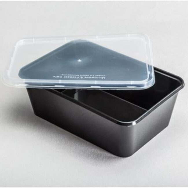 FOOD CONTAINER WITH LID BLACK 750CC 500PCS