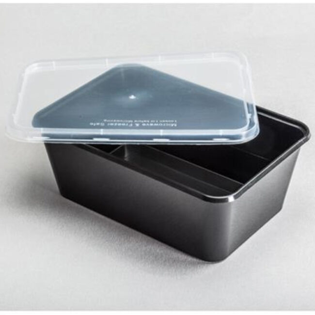 FOOD CONTAINER WITH LID BLACK 1000CC 500PCS