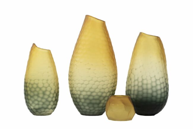 BAMBI S - GREY GOLD GLASS VASE 32X16CM - Image 2
