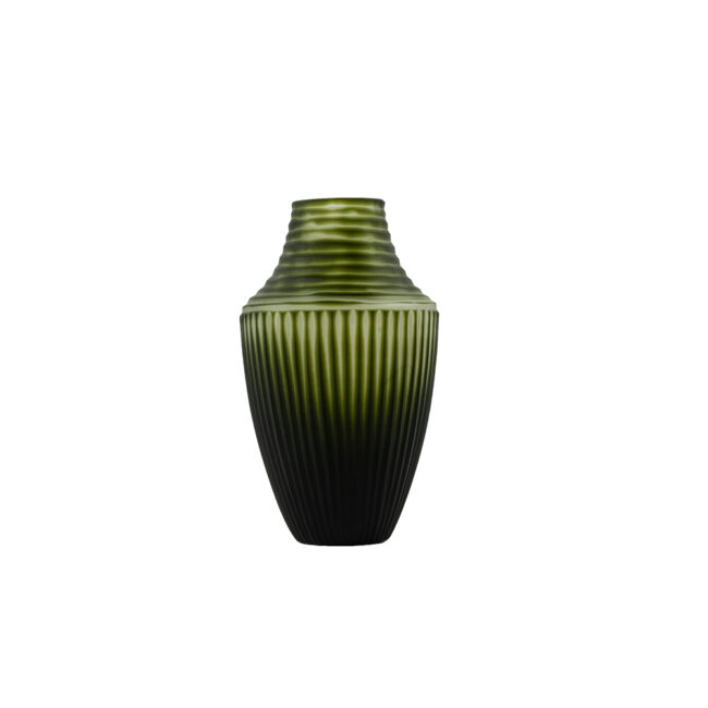 PETER S - GREEN GLASS VASE 29X17CM