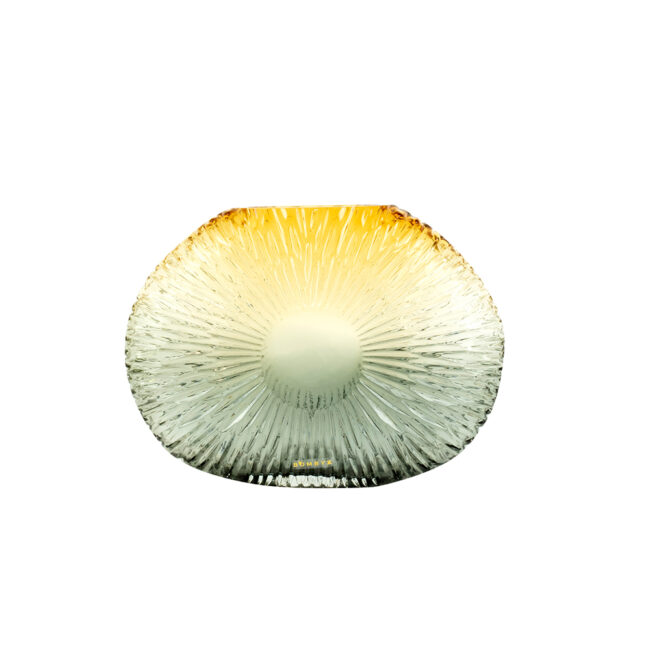 MARIE M - YELLOW BLACK GLASS VASE H24XD34CM