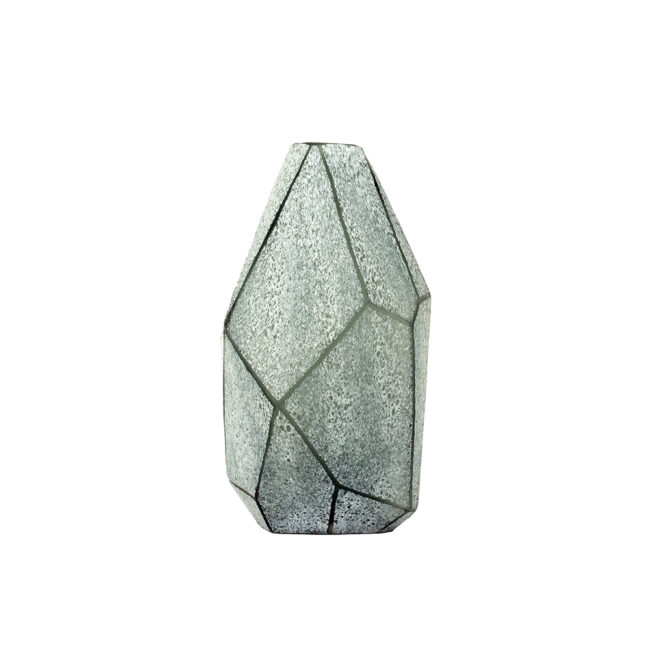 PEGASUS M - WHITE STONE GLASS VASE M28X20CM