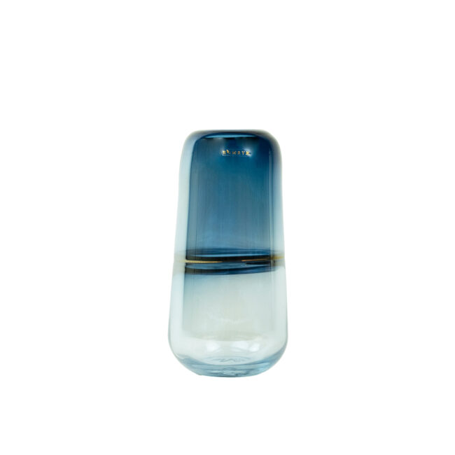 BERLIOZ L - OCEAN BLUE GLASS VASE 30X15CM