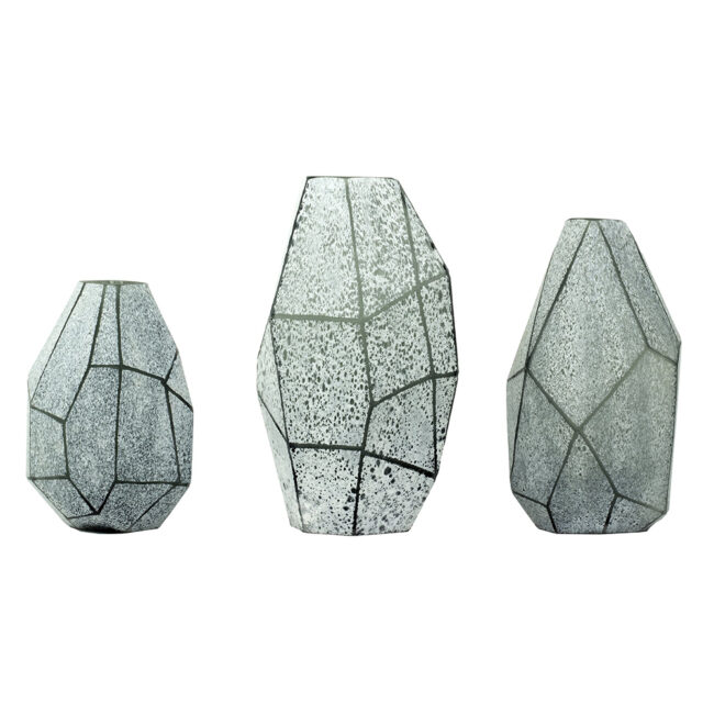 PEGASUS M - WHITE STONE GLASS VASE M28X20CM - Image 4