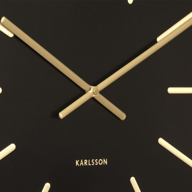 ROUND WALL CLOCK MAXIEMUS BRASS STATION BLACK STEEL 60CM - Image 3