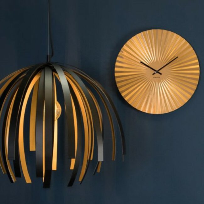ROUND WALL CLOCK SENSU STEEL GOLD 40CM - Image 3