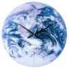 ROUND WORLD CLOCK EARTH GLASS BLUE TONES 60CM