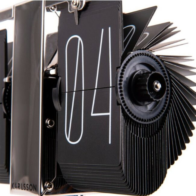 FLIP CLOCK NO CASE MINI BLACK CHROME STEEL STAND 20,6X7,5X13,9CM - Image 3