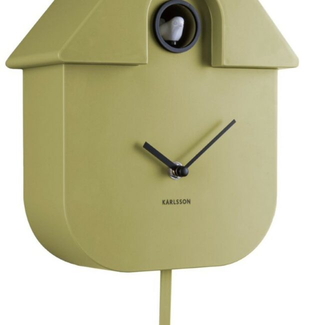 WALL CLOCK MODERN CUCKOO OLIVE GREEN 40X9X23CM - Image 3