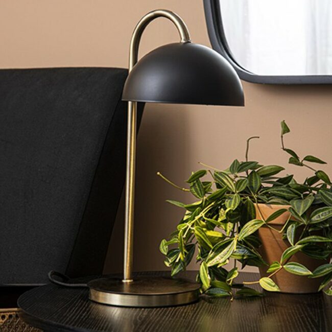 TABLE LAMP DOME IRON MATT BLACK 36X14CM - Image 5
