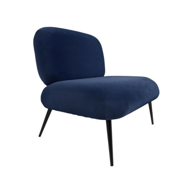 CHAIR PUFFED VELVET DARK BLUE 81X68X78CM