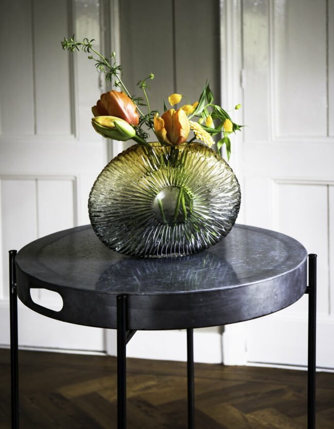 MARIE M - YELLOW BLACK GLASS VASE H24XD34CM - Image 2