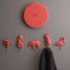 COAT HOOK FLAMINGO MATT CORAL PINK 13X13CM - Image 2