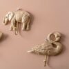COAT HOOK FLAMINGO GOLD PAINTED 13X13CM - Image 2