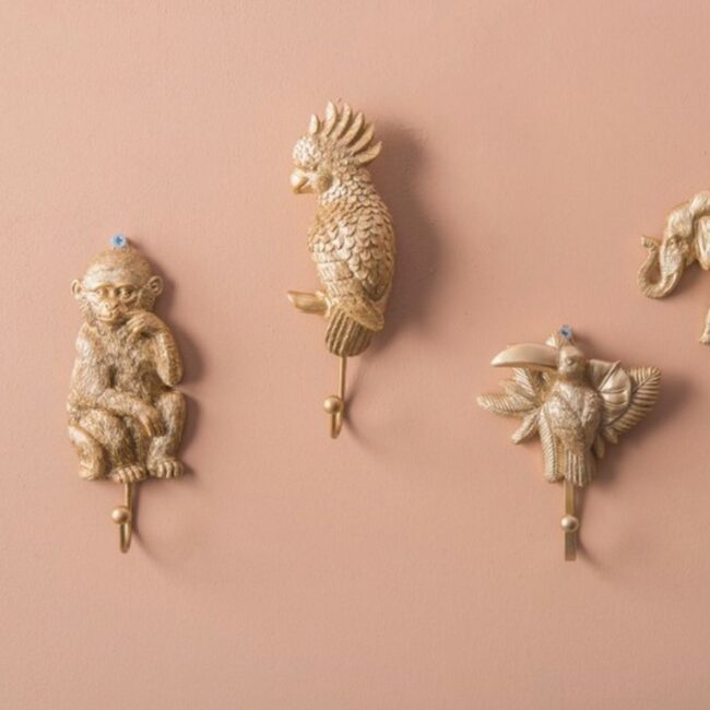 COAT HOOK COCKATOO GOLD PAINTED 18X6CM - Image 2