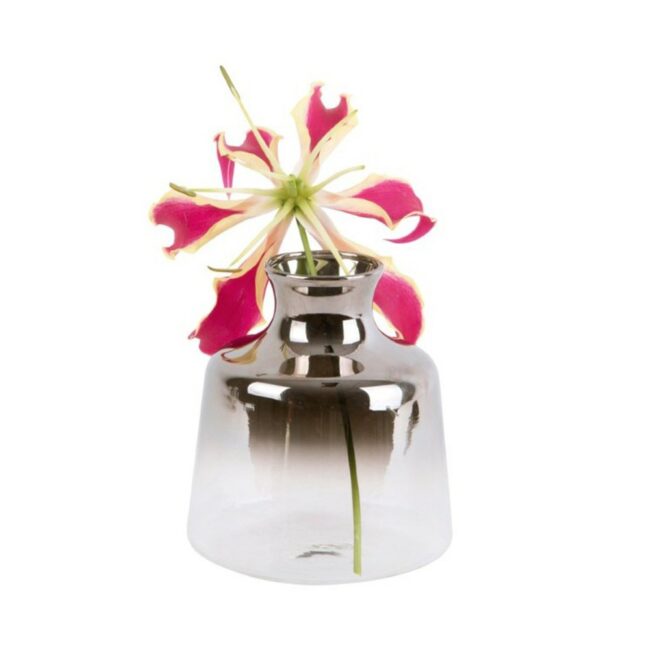 VASE MINI SILVER FADE GLASS 9,5X10CM - Image 2