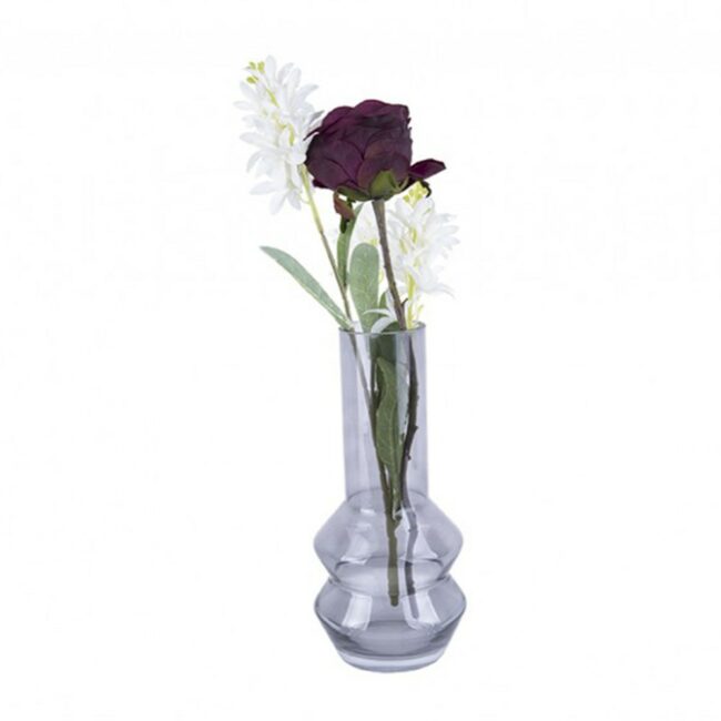 VASE BLUSH GLASS LARGE DARK GREY 13CMX30CM - Image 3