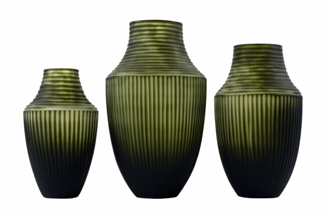 PETER S - GREEN GLASS VASE 29X17CM - Image 3