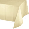 IVORY DISPOSABLE PLASTIC TABLE COVER 54''x108''