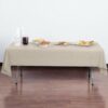 IVORY DISPOSABLE PLASTIC TABLE COVER 54''x108'' - Image 2