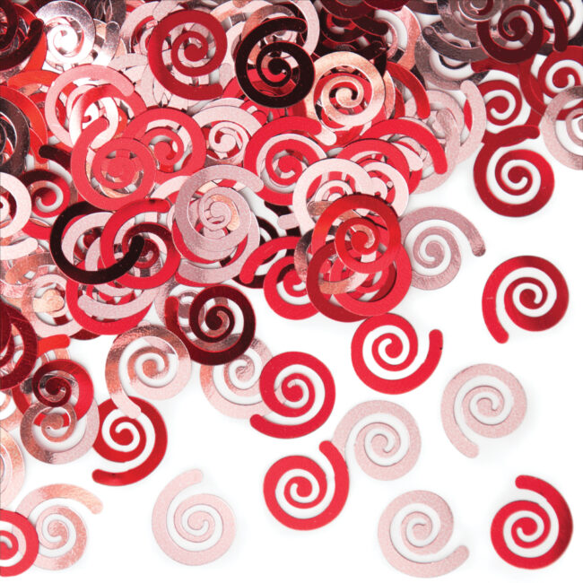 CONFETTI FOIL SWIRL RED 12PCS