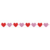 GARLAND RIBBON WITH GLITTER VALENTINE DECOR HEARTS