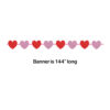 GARLAND RIBBON WITH GLITTER VALENTINE DECOR HEARTS - Image 2