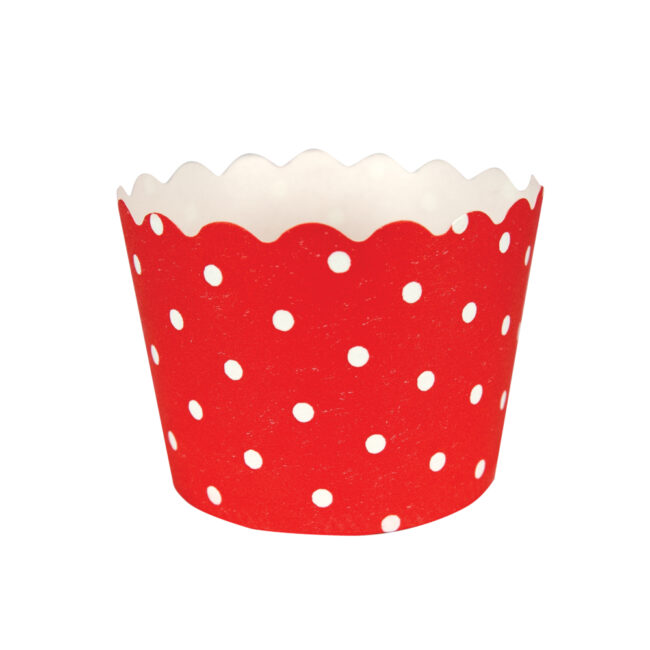 BAKING CUPS 1.75''x2.5'' CLASSIC RED POLKA DOT 12PCS
