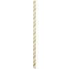 PAPER STRAWS 7.75'' GLITTERING GOLD AND WHITE STRIPE 24PCS - Image 2