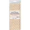 PAPER STRAWS 7.75'' GLITTERING GOLD AND WHITE STRIPE 24PCS - Image 4