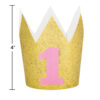 MINI 1ST BIRTHDAY GIRL CROWN PINK GLITTER - Image 2
