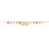 PENNANT BANNER GLITTER PINK ONE