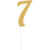CAKE TOPPER NUMBER 7 GLITTER GOLD 15.24X5.08CM