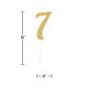 CAKE TOPPER NUMBER 7 GLITTER GOLD 15.24X5.08CM - Image 2