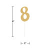 CAKE TOPPER NUMBER 8 GLITTER GOLD 15.24X5.08CM - Image 2