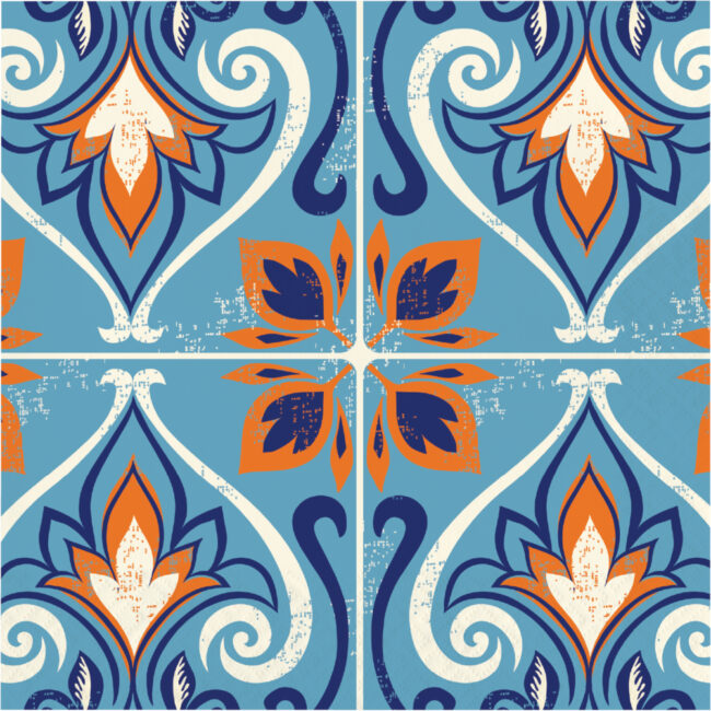 NAPKINS MOROCCAN 6.5''x6.5'' TILE MOSAIC