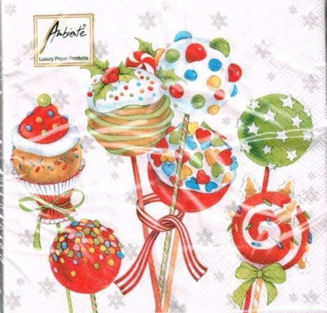 NAPKINS CAKE POPS 3PLY 33X33CM 20PCS