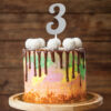 CAKE TOPPER NUMBER 3 GLITTER SILVER 15.24X5.08CM - Image 5