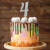 CAKE TOPPER NUMBER 4 GLITTER SILVER 15.24X5.08CM - Image 4