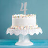 CAKE TOPPER NUMBER 4 GLITTER SILVER 15.24X5.08CM - Image 2