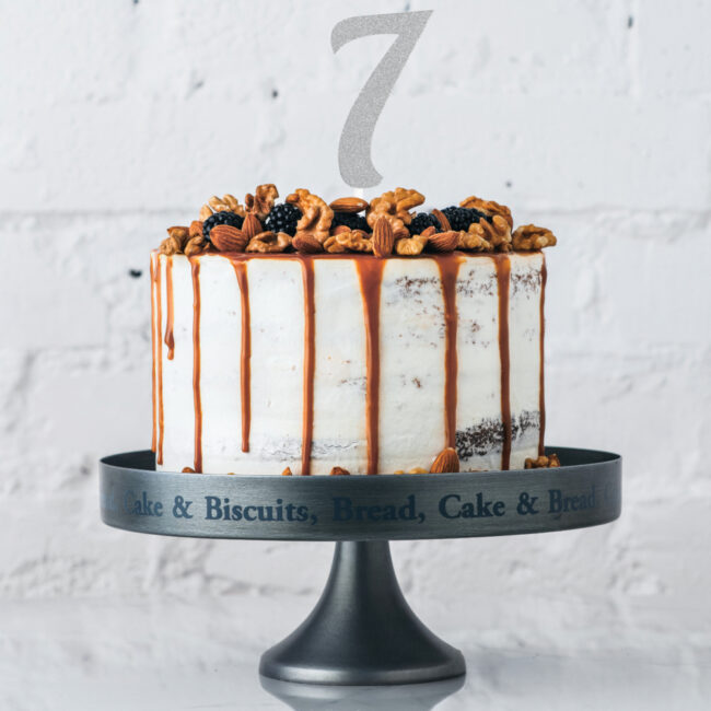 CAKE TOPPER NUMBER 7 GLITTER SILVER 15.24X4.83CM - Image 3