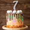 CAKE TOPPER NUMBER 7 GLITTER SILVER 15.24X4.83CM - Image 4