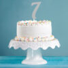 CAKE TOPPER NUMBER 7 GLITTER SILVER 15.24X4.83CM - Image 2